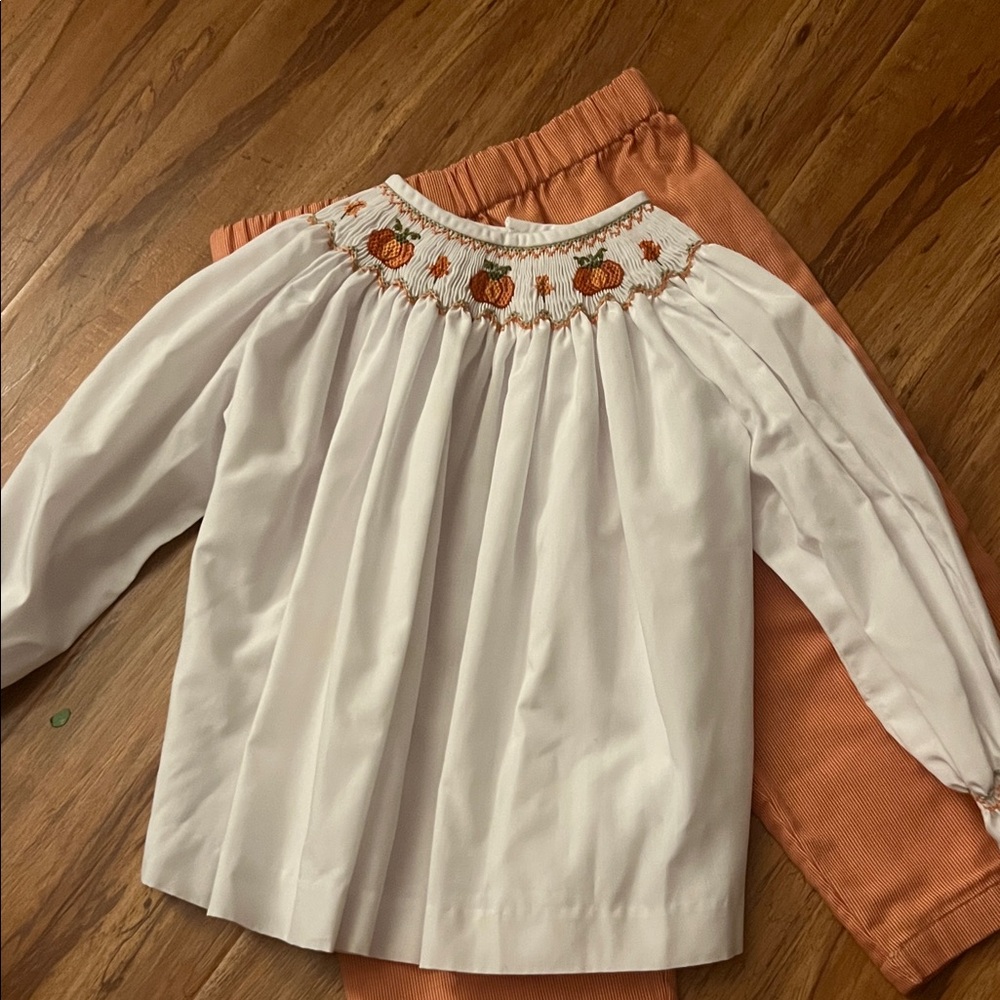 Fall Pumpkin Smocked Set